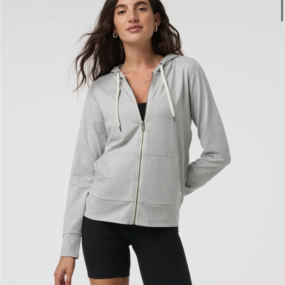 Vuori Women's Light Gray Zip-Up Hoodie